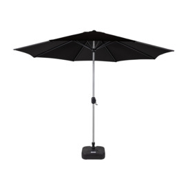 Market Parasol And Plastic Base in Black - Rattan Direct