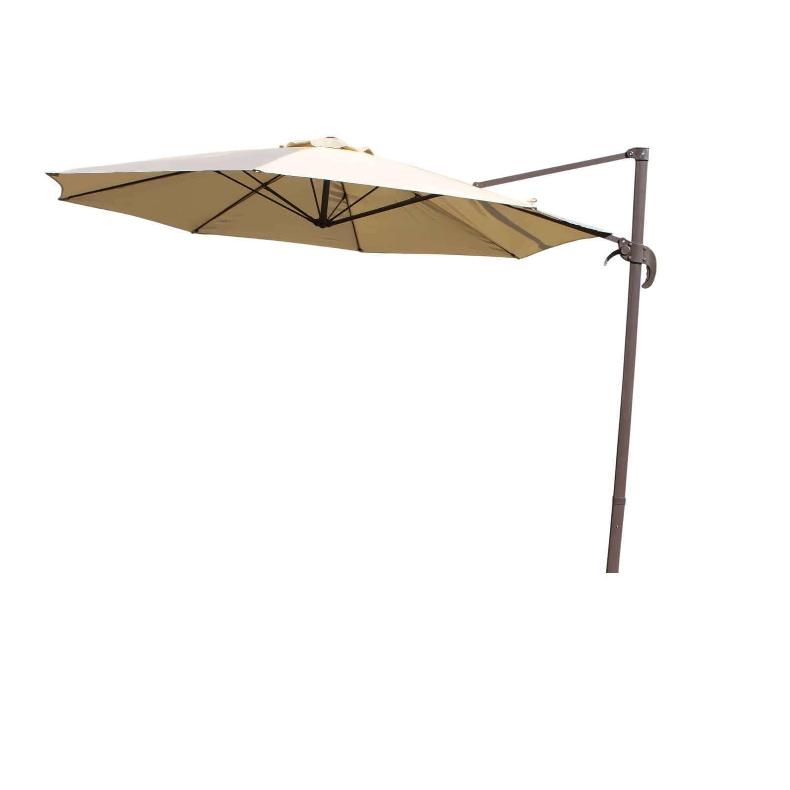 Rotating Cantilever Parasol in Brown - No Base - Rattan Direct