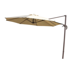 Rotating Cantilever Parasol in Brown - No Base - Rattan Direct