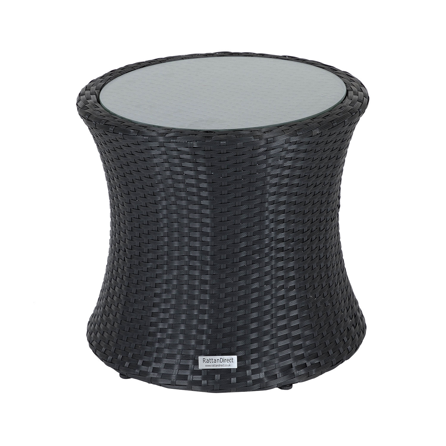 Rattan Garden Tall Round Side Table in Black - Rattan Direct