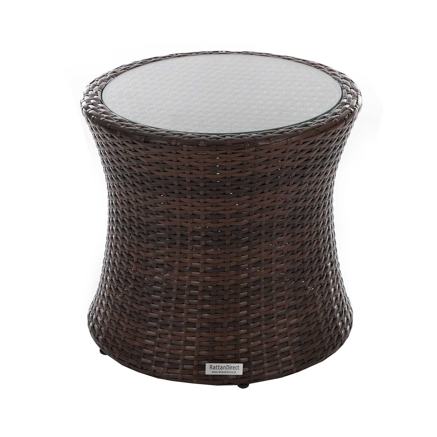 Rattan Garden Tall Round Side Table in Brown - Rattan Direct