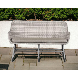 2 Seater Rattan Garden Sofa in Grey - Vasto - Rattan Direct
