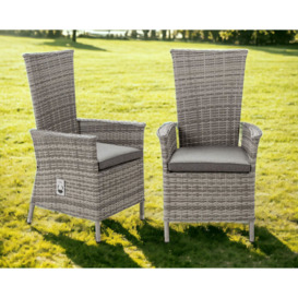 Reclining Rattan Garden Chairs in Grey - Cambridge - Rattan Direct