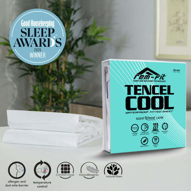 REM-Fit Tencel Cool Mattress Protector, UK Double 35x135x190 cm