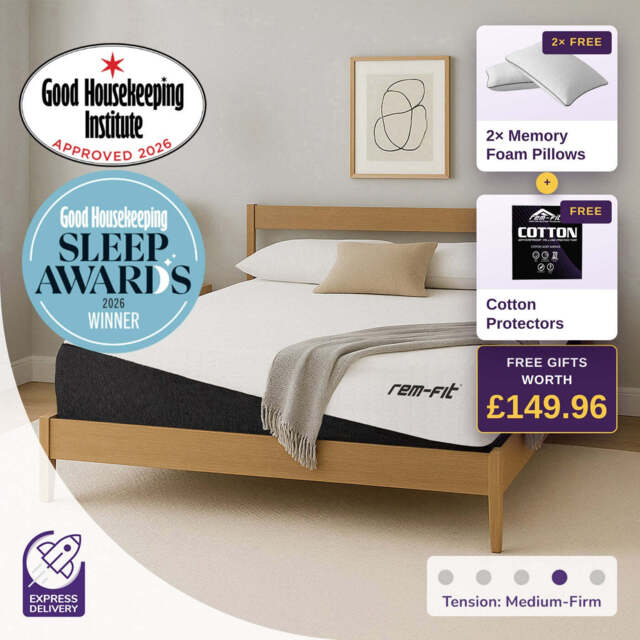 REM-Fit® Pocket 1000 Hybrid Mattress, UK Single 20x90x190 cm & 25.5 kg