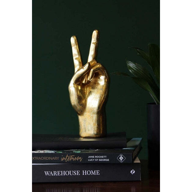 Gold Peace Hand Ornament - image 1