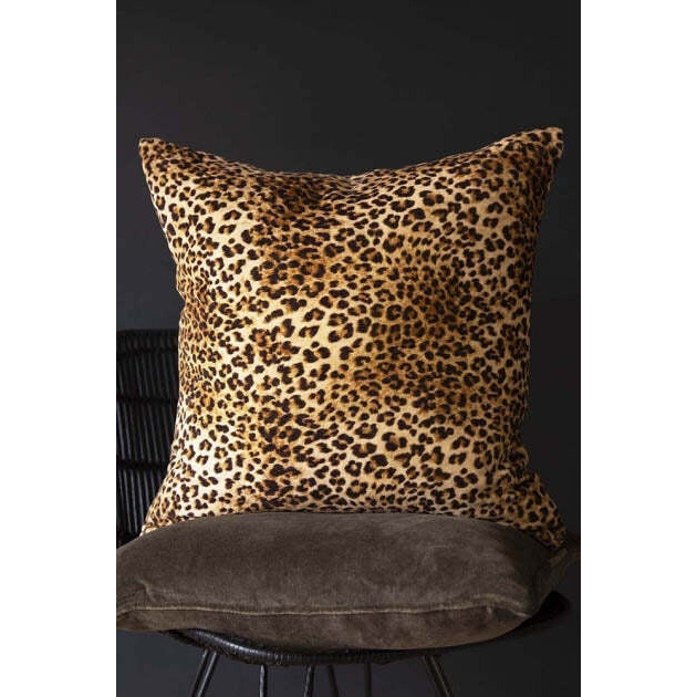 Rockett St George Leopard Love Leopard Print Velvet Cushion
