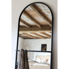 Tall Black Floor Mirror With Hanging Rail - thumbnail 3