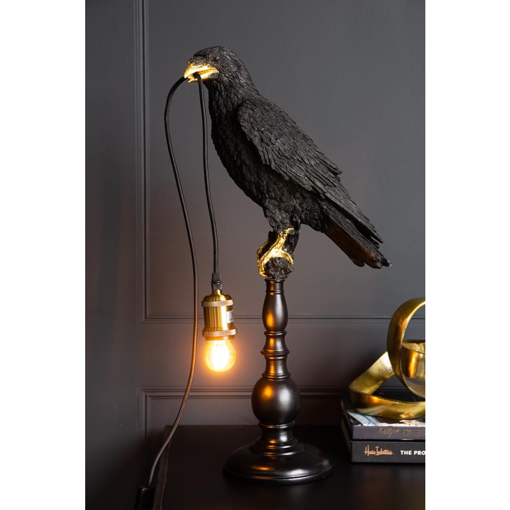 Black Crow Table Lamp - image 1