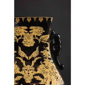 Black & Gold Chinoiserie Porcelain Vase - thumbnail 3