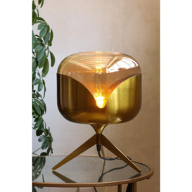 Retro Golden Glass Tripod Table Lamp