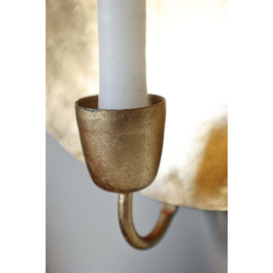 Round Gold Leaf Candlestick Holder Wall Sconce - thumbnail 3