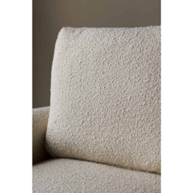 Ivory Boucle Fabric Curved Arm Armchair - thumbnail 3