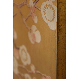 Exquisite Gold & Pink Blossom Folding Room Divider - thumbnail 3