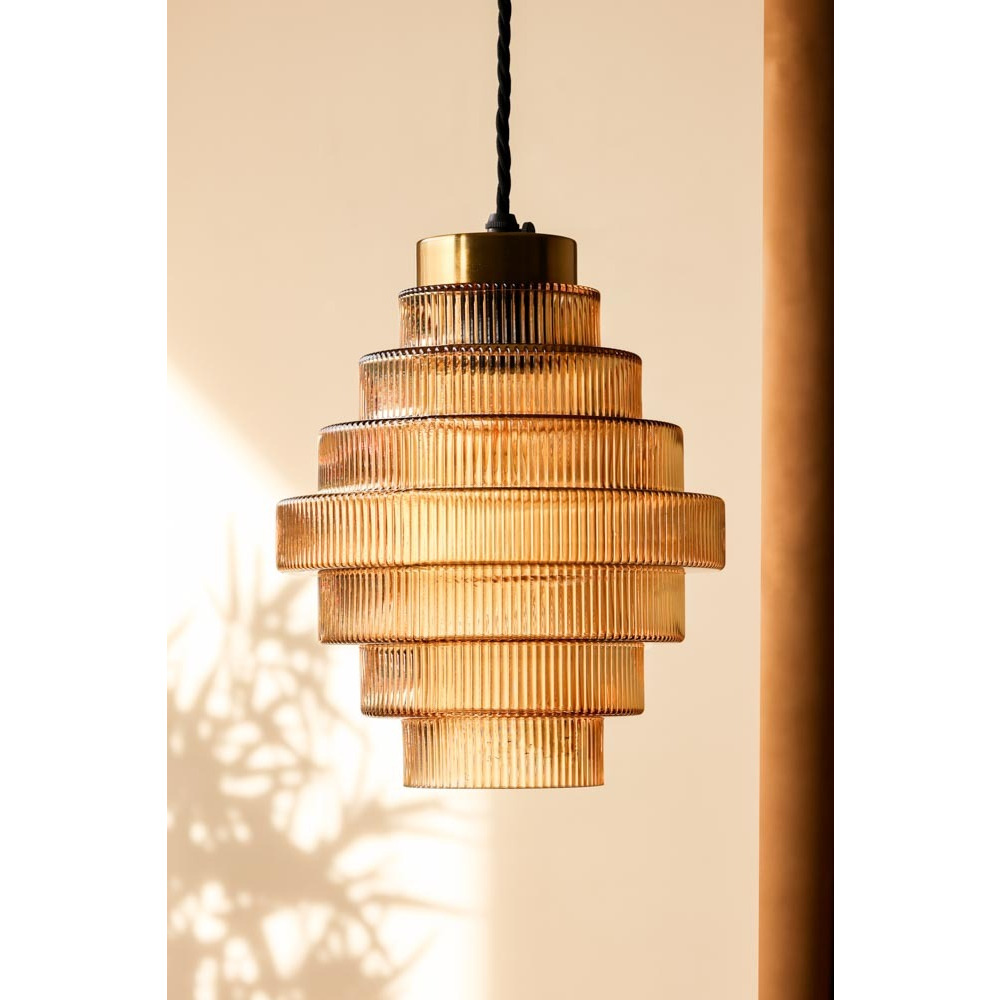 Amber Tiered Glass Easyfit Ceiling Shade - image 1
