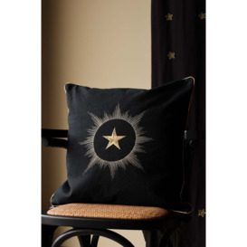 Black Star Embroidered Cushion