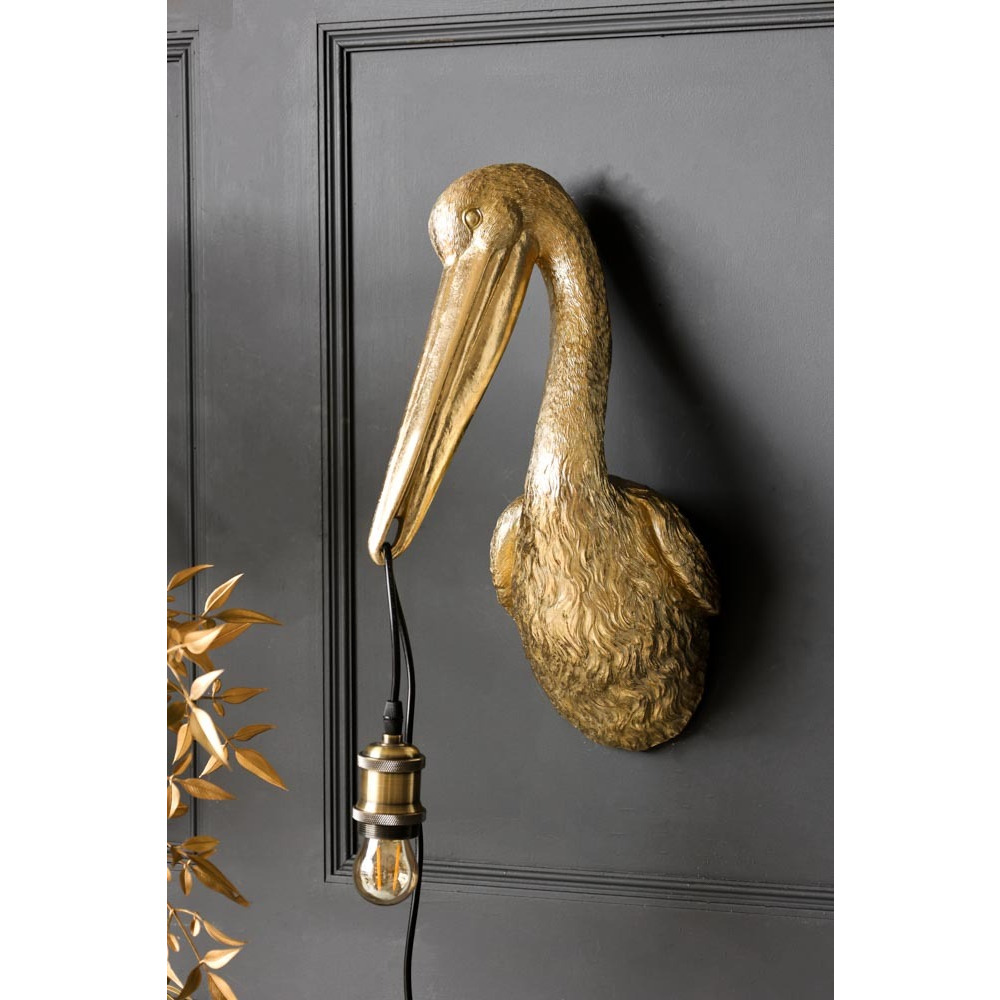 Gold Crane Wall Light by Rockett St George