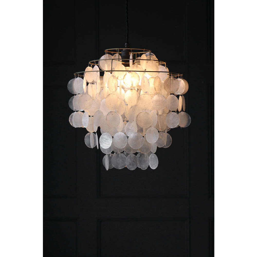 Natural Shell Tiered Ceiling Light Shade