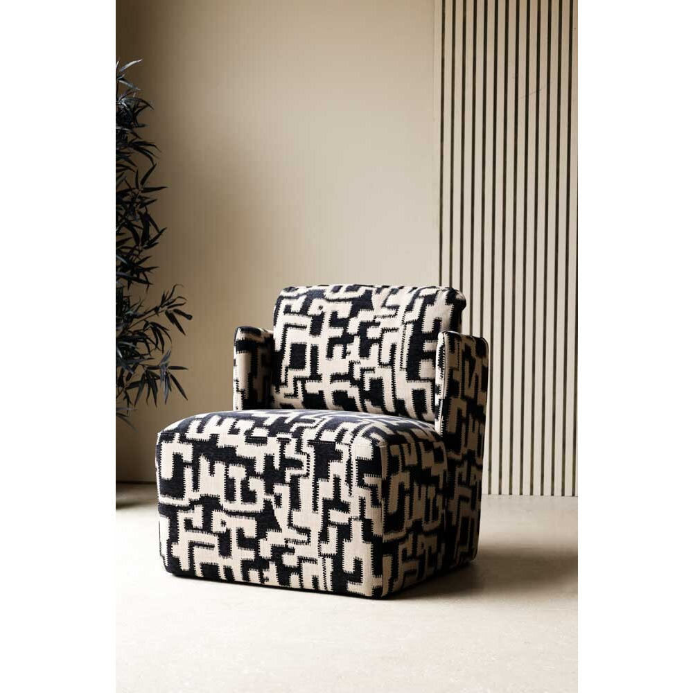 Fabulous Monochrome Pattern Club Chair - image 1