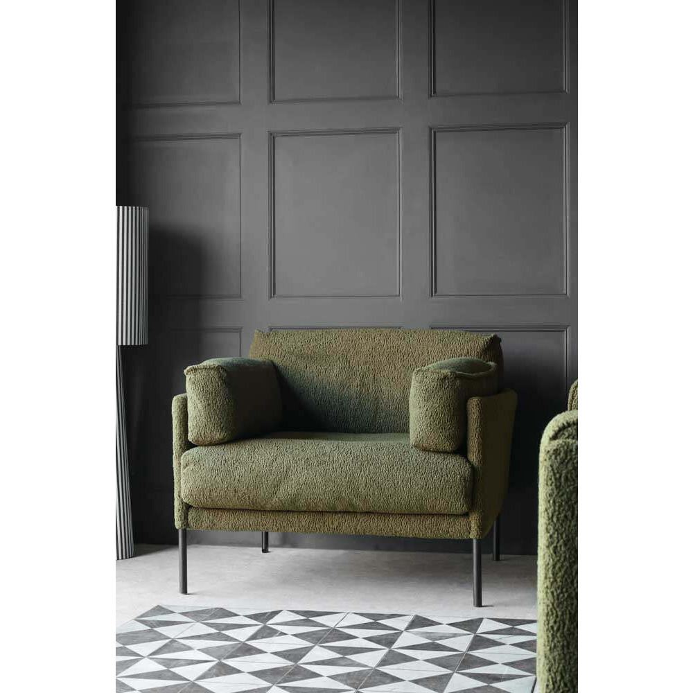 Olive Chunky Boucle Armchair - image 1