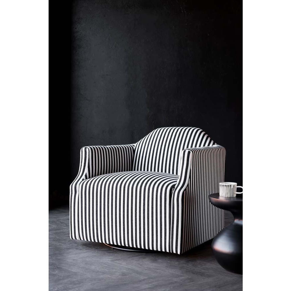 Monochrome Striped Swivel Chair - image 1