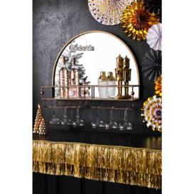 Gold Wall Mirror With Bar Shelf - thumbnail 3