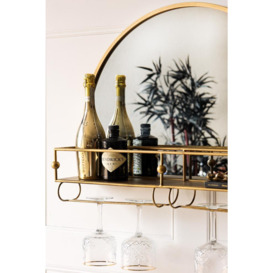 Gold Wall Mirror With Bar Shelf - thumbnail 2