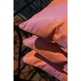 Pink & Coral Stripe Outdoor Garden Cushion - thumbnail 2