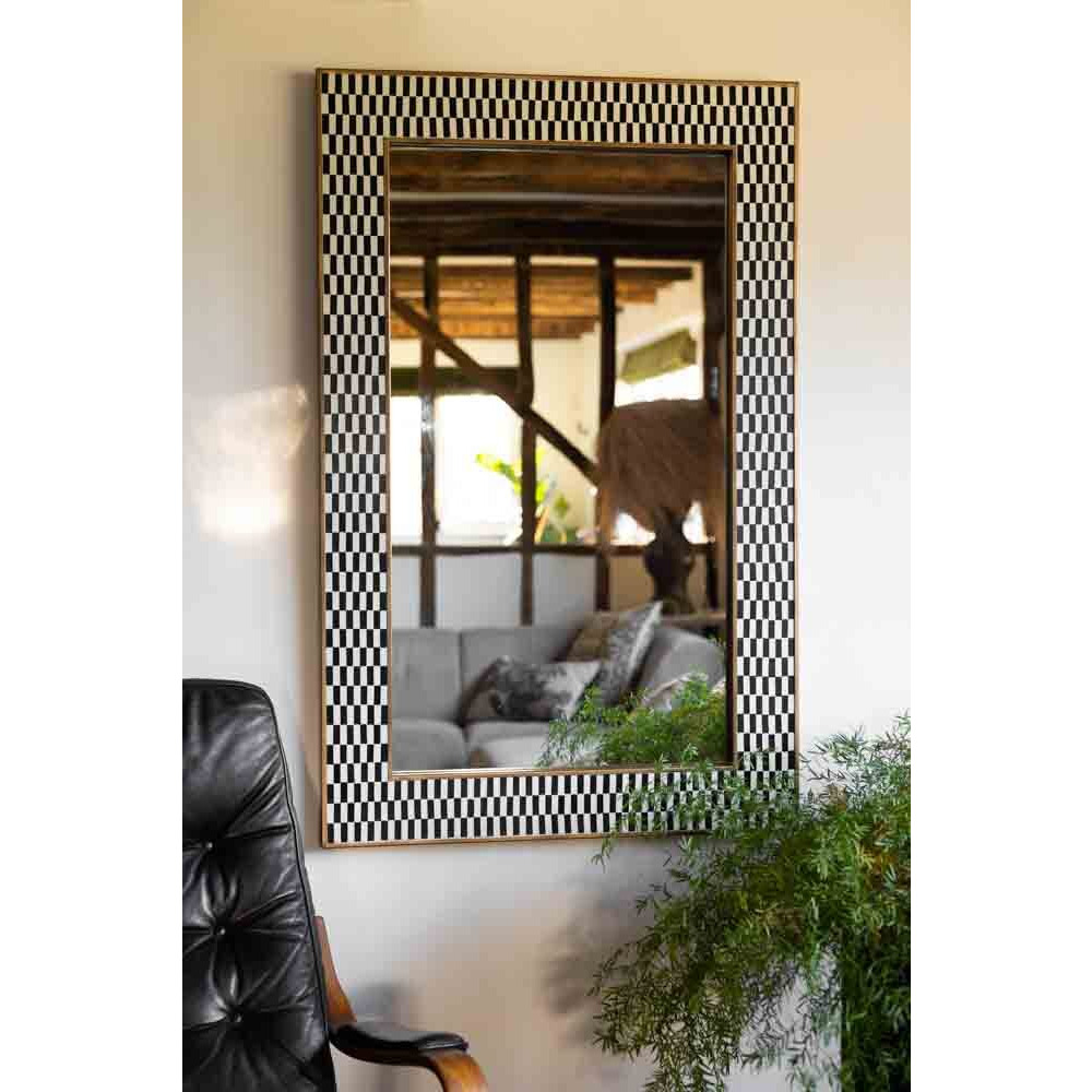 Black & White Checkered Mirror - image 1
