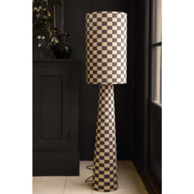 Charcoal & Natural Checkerboard Floor Lamp - thumbnail 3
