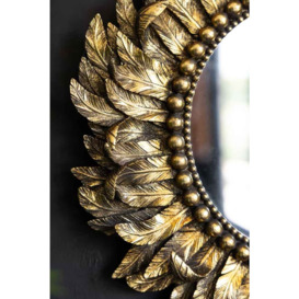 Golden Feather Round Wall Mirror - thumbnail 3