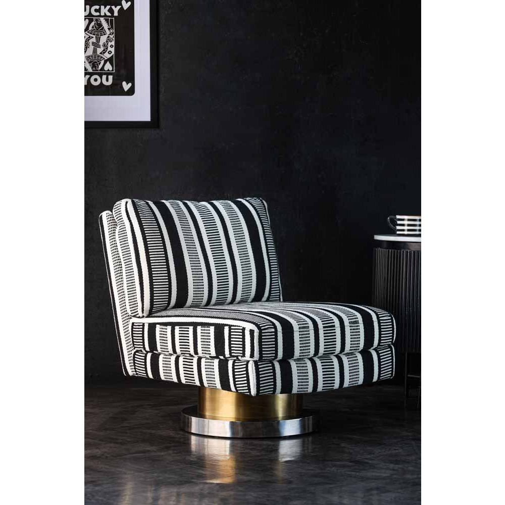 Monochrome Stripe Swivel Chair - image 1