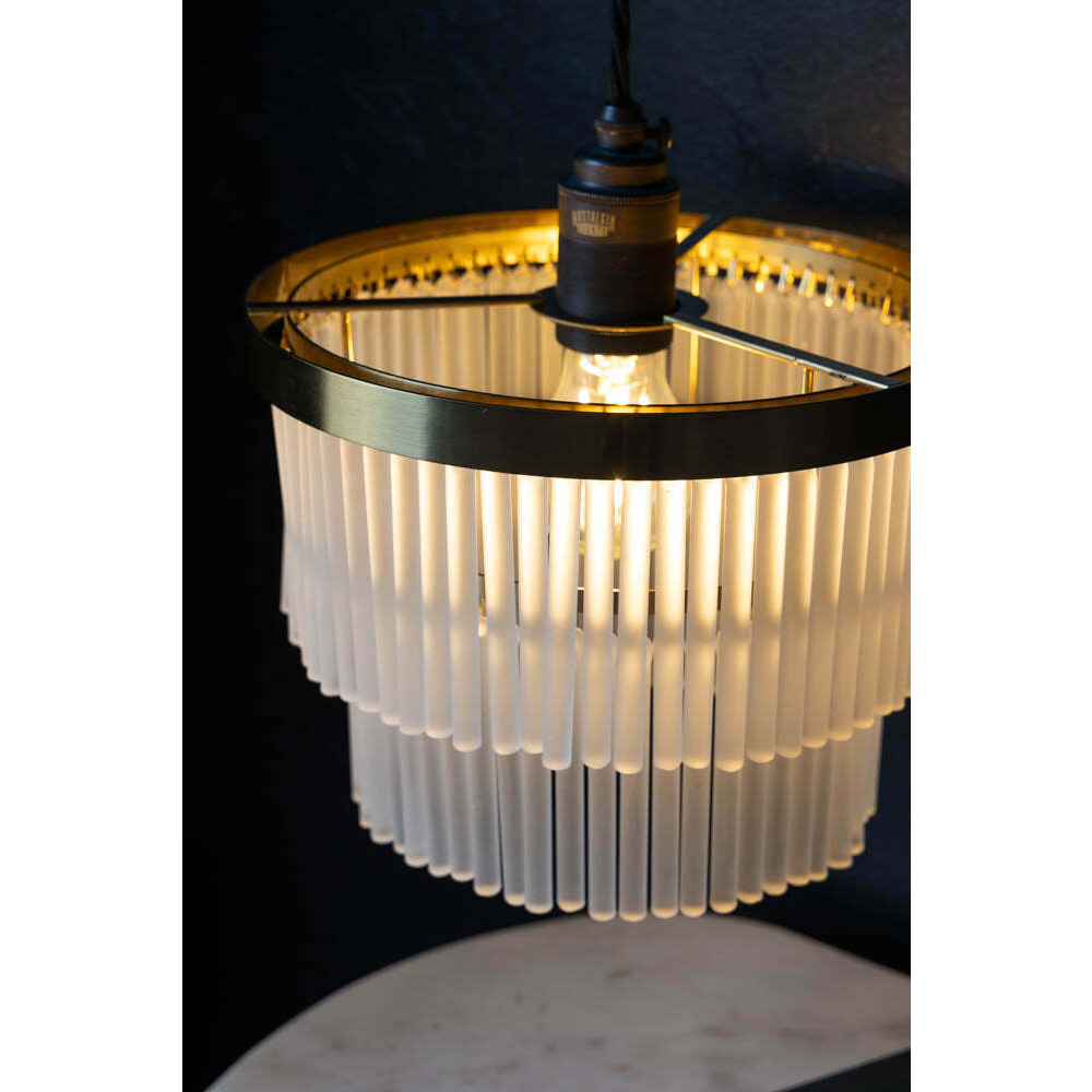 Gold Tiered Glass Easyfit Ceiling Light Shade - image 1
