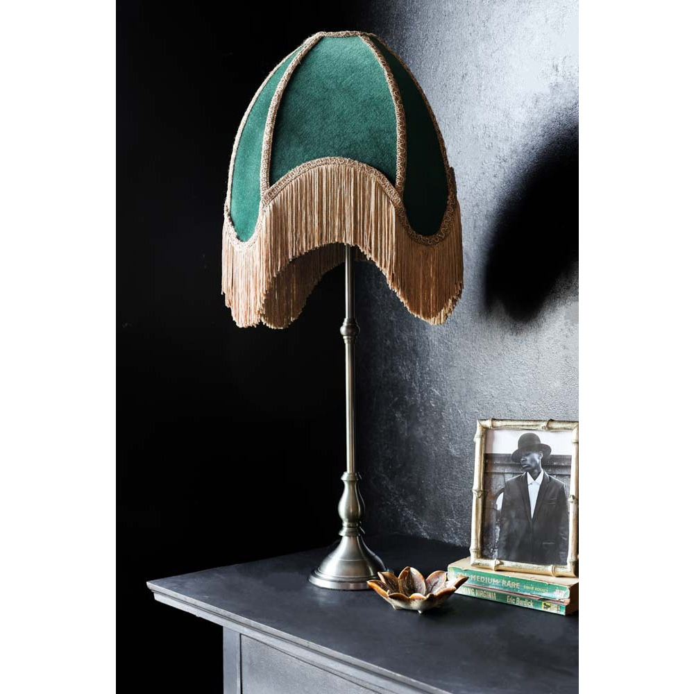 Winifred Green Velvet Fringe Table Lamp - image 1