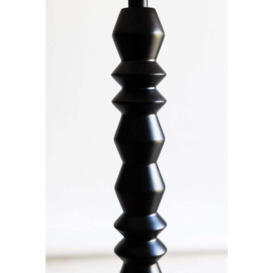 Black Spindle Floor Lamp With Scalloped Shade - thumbnail 3