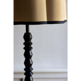 Black Spindle Floor Lamp With Scalloped Shade - thumbnail 2