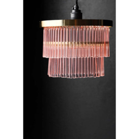 Pink Tiered Glass Easyfit Ceiling Light Shade - thumbnail 2