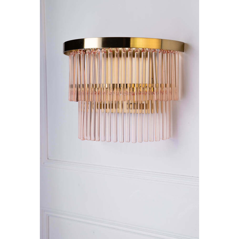 Pink Tiered Glass Wall Light - image 1