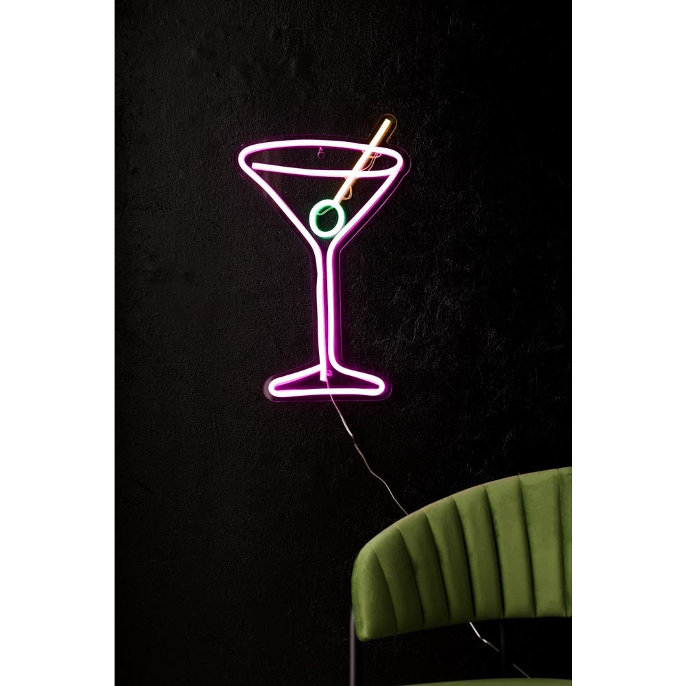 Cocktail Glass Neon Wall Light - image 1