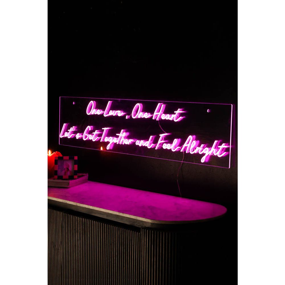 One Love One Heart Neon Wall Light - image 1