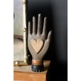 Small Off-White Heart On Hand Wall Ornament