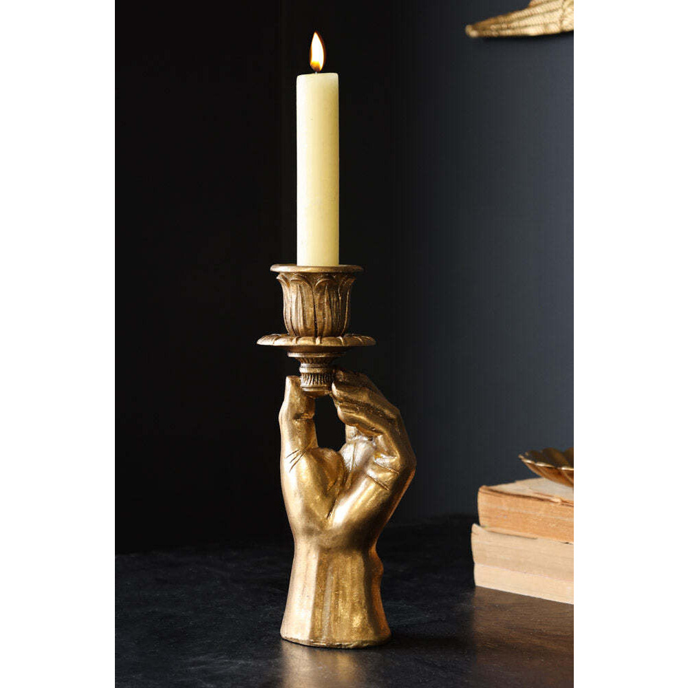 Gold Hand Candlestick Holder - image 1