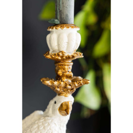 Large White Ornate Parrot Candlestick Holder - thumbnail 2