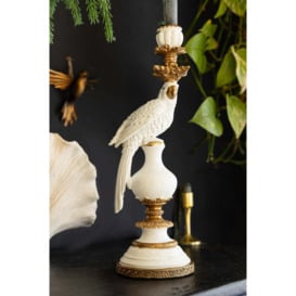 Large White Ornate Parrot Candlestick Holder - thumbnail 1