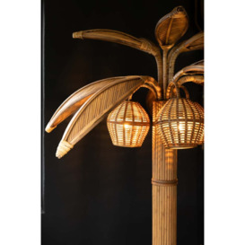 Beautiful Rattan Palm Tree Floor Lamp - thumbnail 3