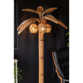 Beautiful Rattan Palm Tree Floor Lamp - thumbnail 2