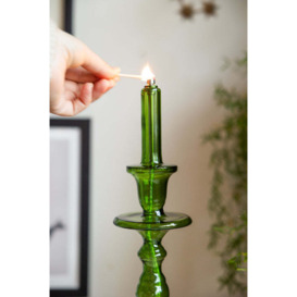 Tall Green Glass Refillable Candle Holder - thumbnail 2