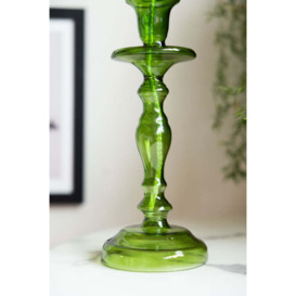 Tall Green Glass Refillable Candle Holder - thumbnail 3