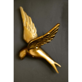 Set Of 3 Gold Metal Birds Wall Ornament - thumbnail 3