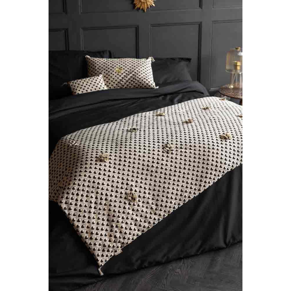 Monochrome Heart End Of Bed Throw - image 1